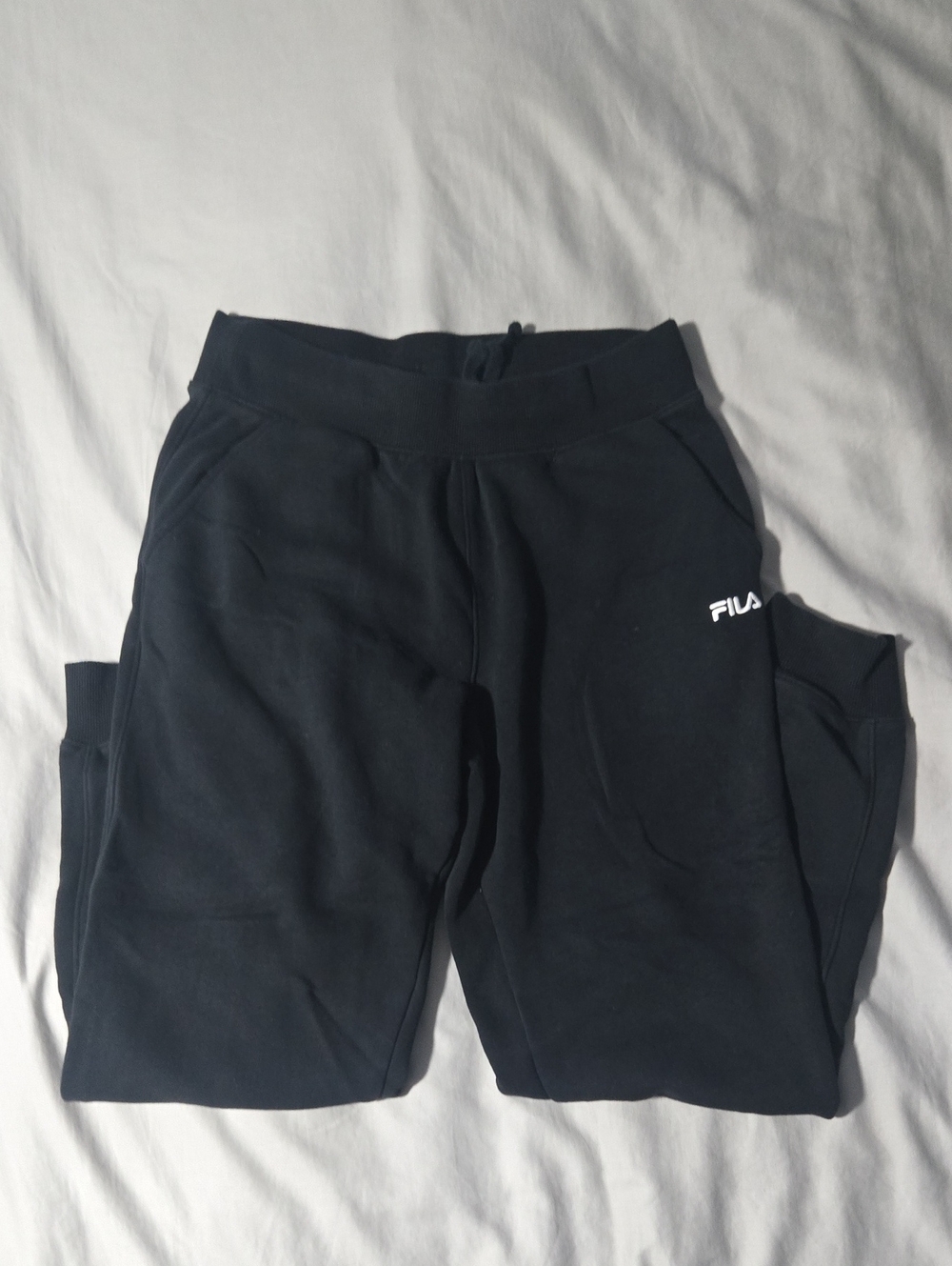Fila Womens Black White Logo Jogger Sweatpants